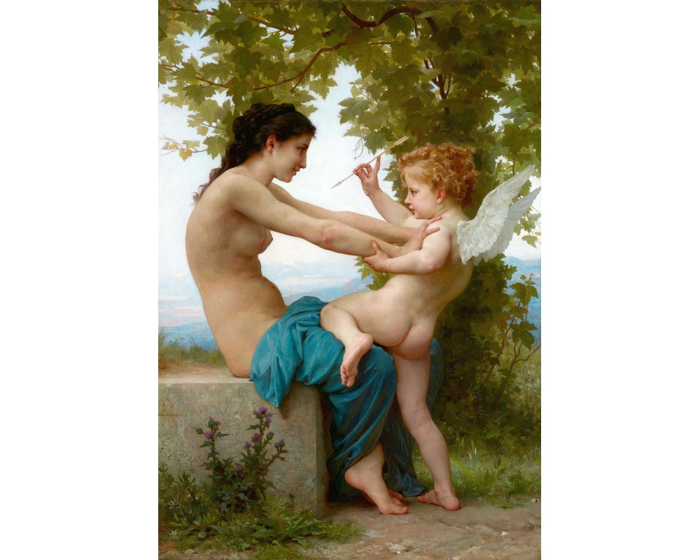 A Young Girl Defending Herself Against Eros