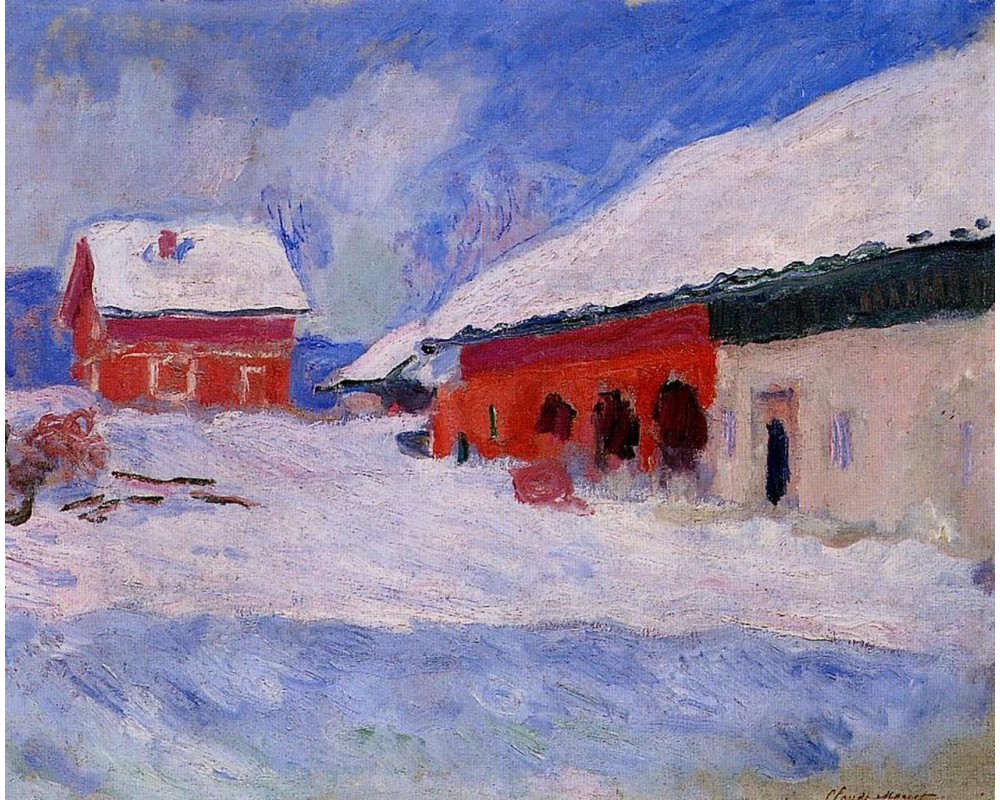 Red Houses at Bjornegaard in the Snow, Norway