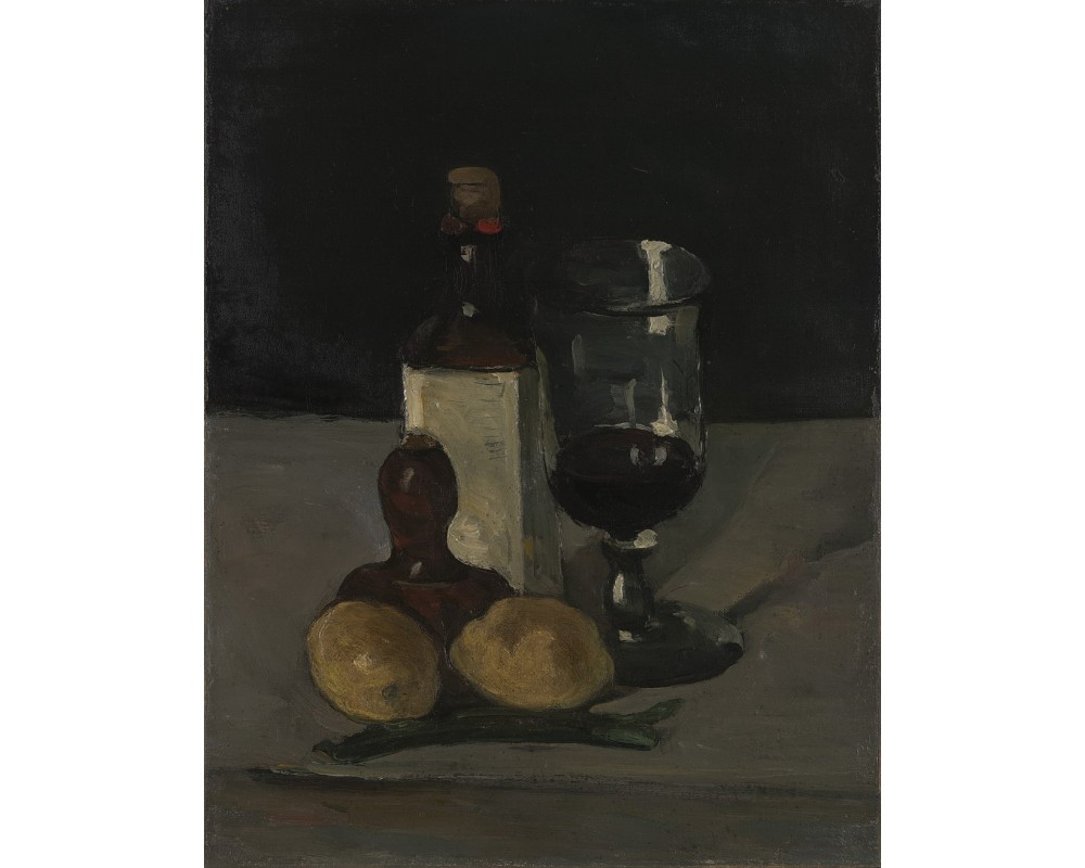 Still Life with Bottle, Glass, and Lemon
