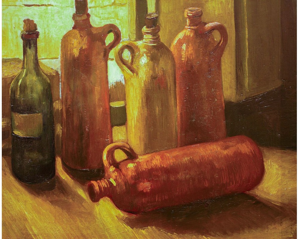 Still Life with Pots, Jar and Bottles