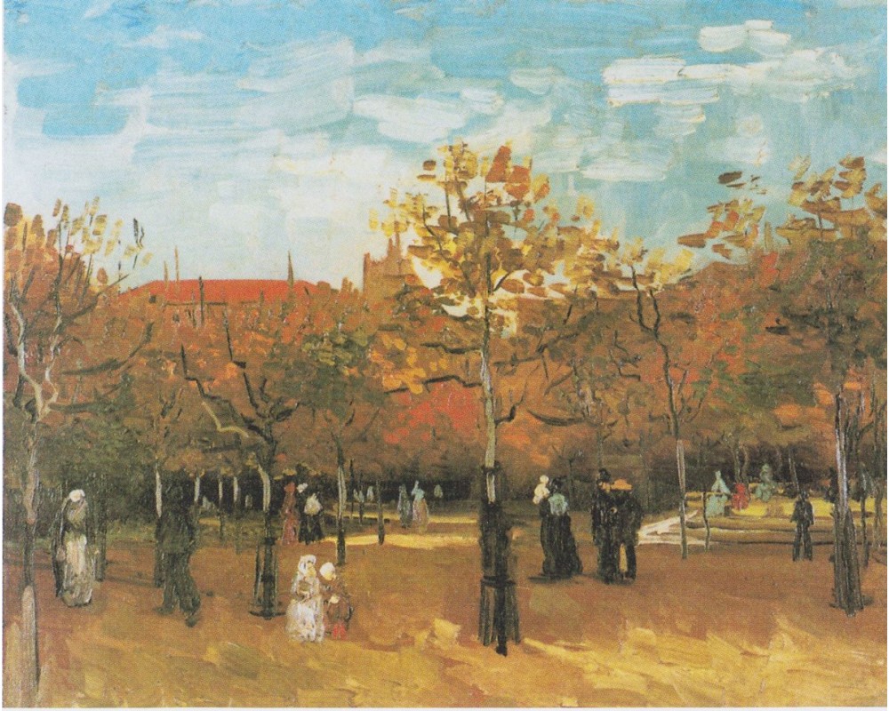 The Bois de Boulogne with People Walking