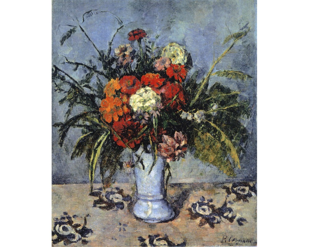 Vase of Flowers on a Flower Carpet