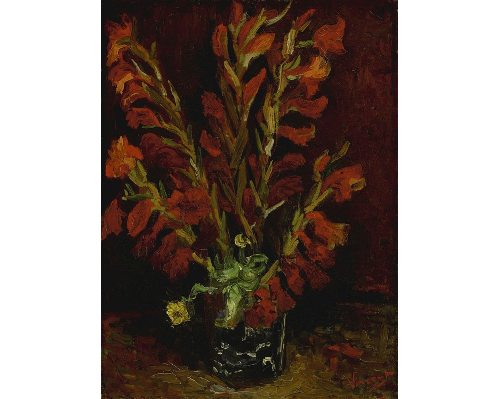 Vase with Red Gladioli