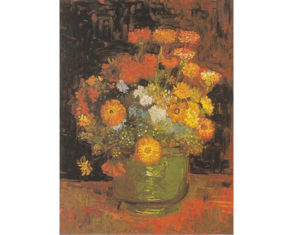 Vase with Zinnias