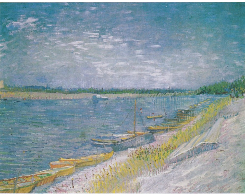 View of a River with Rowing Boats