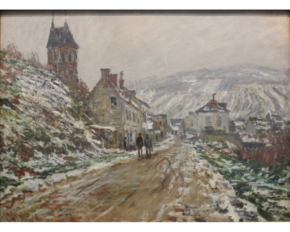 Village Street, Vetheuil in Winter