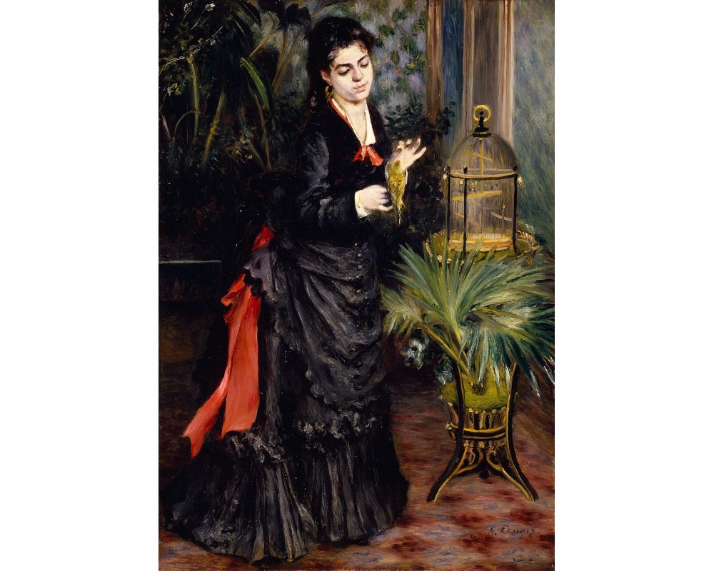 Woman with Parakeet